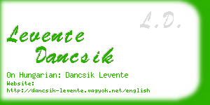 levente dancsik business card